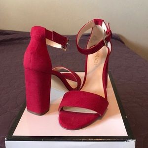 Red Nine West block heels